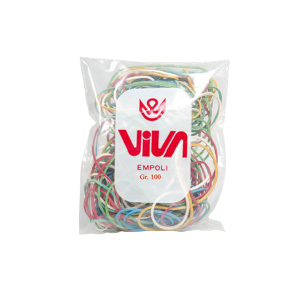 VIVA - A100 - Elastici ad anello - misure e colori assortiti - 100 gr - gomma - Viva