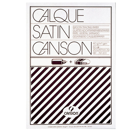 CANSON - C200757201 - Blocco carta lucida satinata per disegno manuale - A4 - 50 fogli - 90gr - Canson