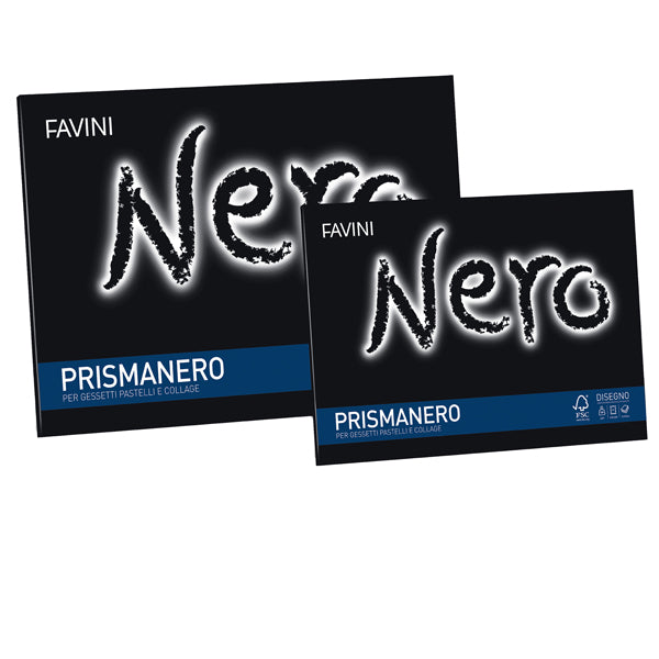 FAVINI - A12A244 - Album Prismanero - 24x33cm - 10 fogli - 128gr - monoruvido - Favini