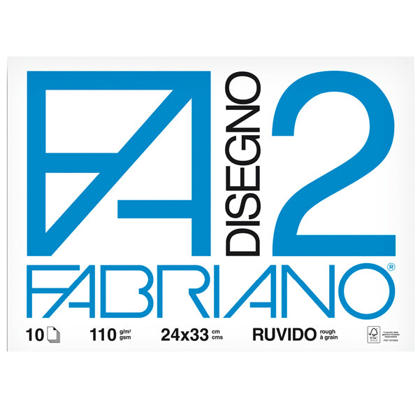 FABRIANO - 04004105 - Album F2 - 24x33cm - 110gr - 10 fogli - ruvido - punto metallo - Fabriano