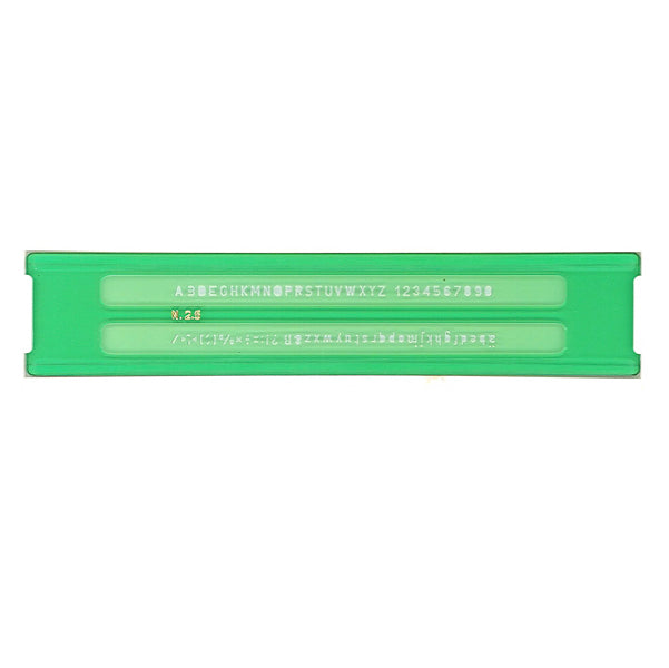 ARDA - 30025 - Normografo lettere e cifre Uni - 2,5mm - verde - Arda