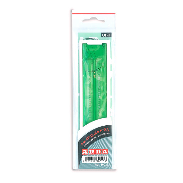 ARDA - 3005 - Normografo lettere e cifre Uni - 5mm - verde - Arda