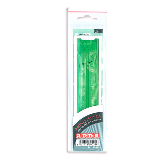 ARDA - 3007 - Normografo lettere e cifre Uni - 7mm - verde - Arda