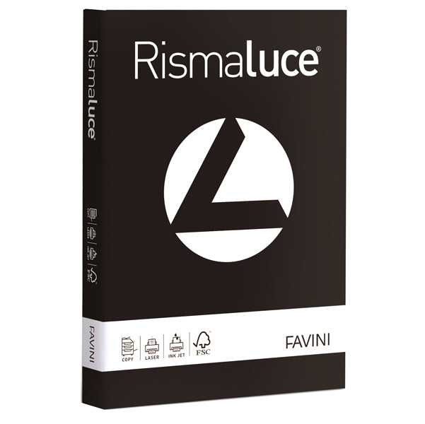 FAVINI - A67A134 - Carta Rismaluce - A4 - 200 gr - nero 63 - Favini - conf. 125 fogli