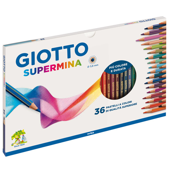 GIOTTO - 23590000 - Pastello Supermina - mina 3,8 mm - colori assortiti - Giotto - astuccio 36 pezzi
