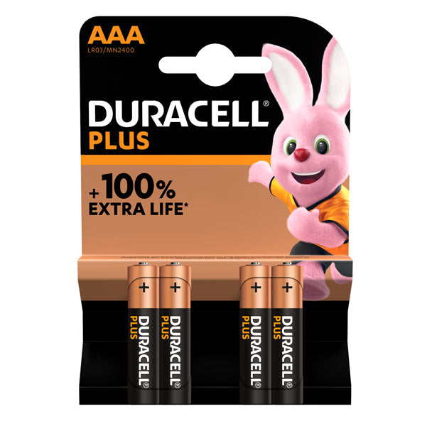 DURACELL - DURMN2400LLX - Pila Mini Stilo AAA Plus100 - MN2400 - Duracell - blister 4 pezzi