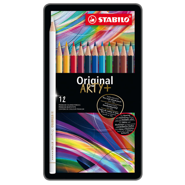 STABILO - 8773-6 - Pastello colorato Original 8773 - tratto 2,50 mm - colori assortiti - Stabilo - astuccio in metallo 12 pezzi