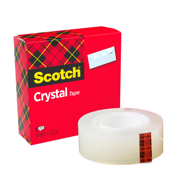 SCOTCH - 30598 - Nastro adesivo Crystal 600 - 33 m x 1,9 cm - trasparente - Scotch