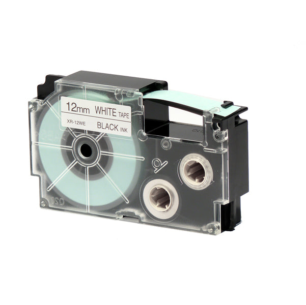 CASIO - XR-12WE1-W-DJ - Nastro - 12 mm x 8 mt - nero-bianco - Casio