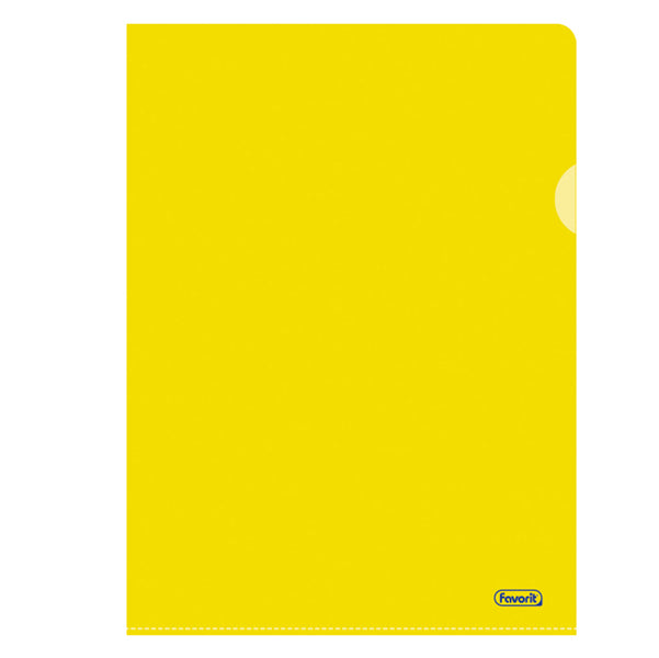 FAVORIT - 100460005 - Cartelline a L Pratic - Superior - PPL - buccia - 22x30 cm - giallo - Favorit - conf. 50 pezzi