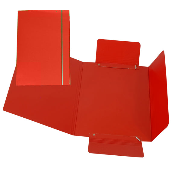 CART. GARDA - CG0040LBXXXAE02 - Cartellina con elastico - cartone plastificato - 3 lembi - 17x25 cm - rosso - Cartotecnica del Garda