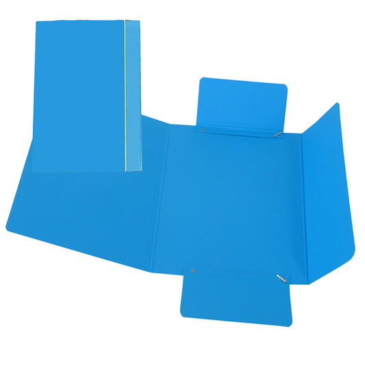 CART. GARDA - CG0040LBXXXAE06 - Cartellina con elastico - cartone plastificato - 3 lembi - 17x25 cm - azzurro - Cartotecnica del Garda