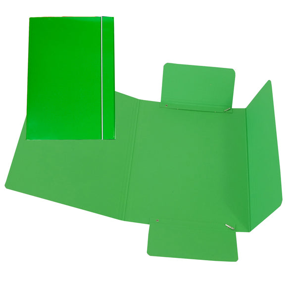 CART. GARDA - CG0040LBXXXAE03 - Cartellina con elastico - cartone plastificato - 3 lembi - 17x25 cm - verde - Cartotecnica del Garda