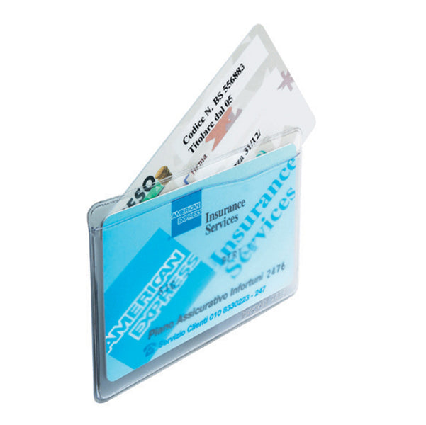 FAVORIT - 100500082 - Porta Cards - 2 tasche - 9,5x6,5 cm - trasparente - Favorit - conf. 50 pezzi