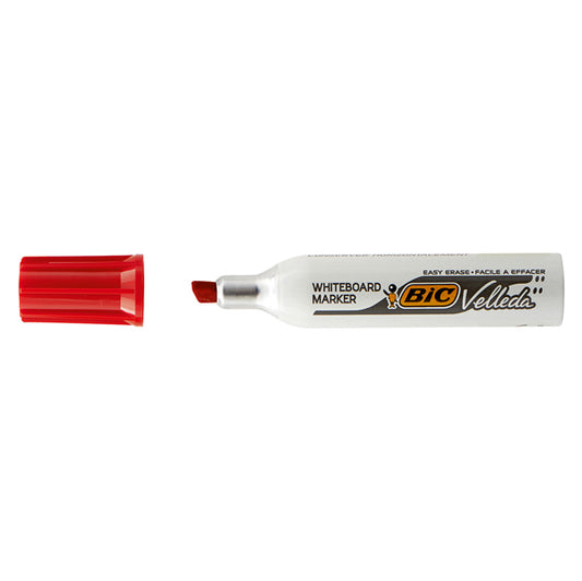 BIC - 940296 - Pennarello Whiteboard Marker Velleda 1781 - punta a scalpello da 3,2 a 5,5mm - rosso  - Bic