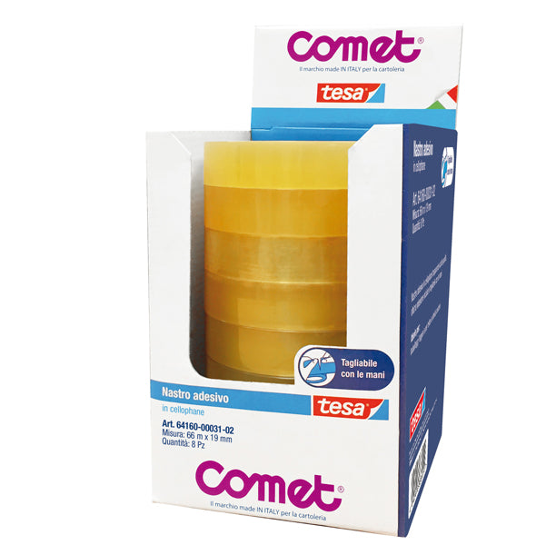 COMET - 64160-00031-02 - Nastro adesivo - 1,9 cm x 66 m - cellophane - trasparente - Comet