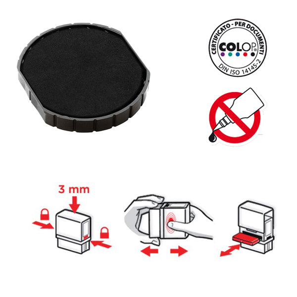 COLOP - E-R30.N - Tampone di ricambio E-R30 - nero - Colop