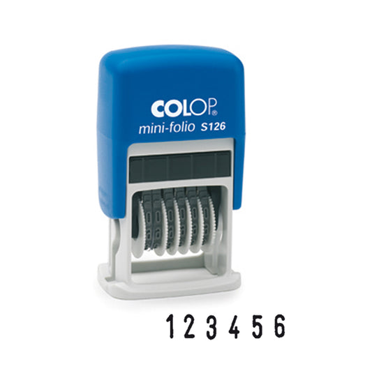 COLOP - S126 - Timbro Mini Folio S126 Numeratore - 6 colonne 3,8 mm - autoinchiostrante - Colop