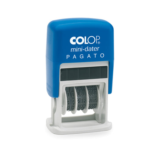 COLOP - S160-L1 - Timbro Mini Dater S160-L1 Datario + PAGATO - 4 mm - autoinchiostrante - Colop