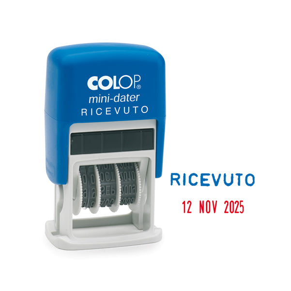 COLOP - S160-L2 - Timbro Mini Dater S160-L1 Datario + RICEVUTO - 4 mm - autoinchiostrante - Colop