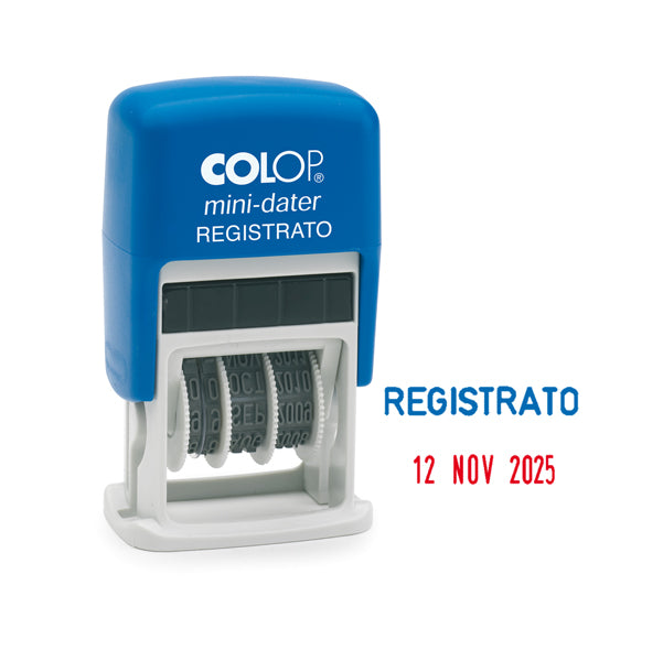 COLOP - S160-L3 - Timbro Mini Dater S160-L1 Datario + REGISTRATO - 4 mm - autoinchiostrante - Colop