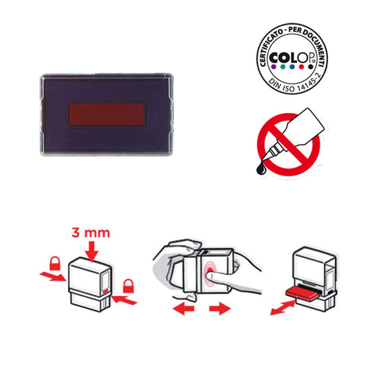 COLOP - E-2600-2 - Tampone di ricambio E-2600-2 - rosso-blu - Colop