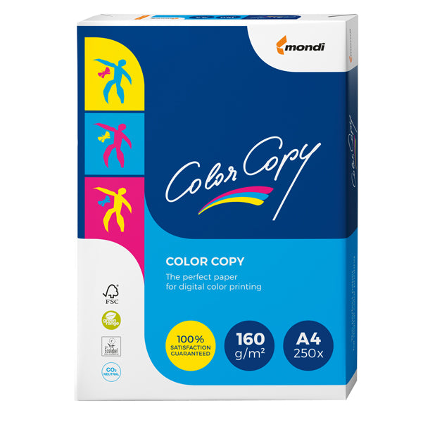 MONDI - 6341 - Carta Color Copy - A4 - 160 gr - bianco - Mondi - conf. 250 fogli