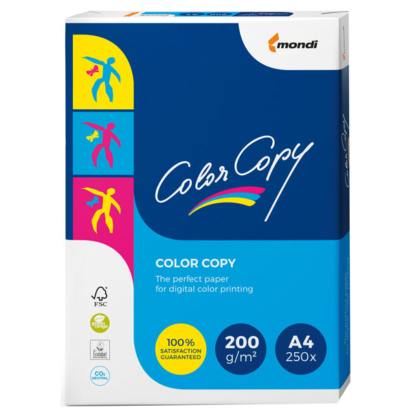 MONDI - 6351 - Carta Color Copy - A4 - 200 gr - bianco - Mondi - conf. 250 fogli