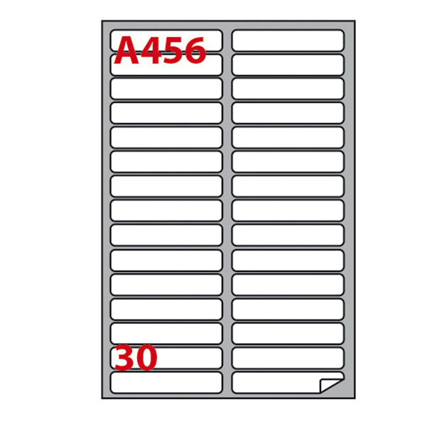 MARKIN - 210A456 - Etichette adesive A456 - permanenti - 100 x 17 mm - 30 et-fg - 100 fogli A4 - bianco - Markin