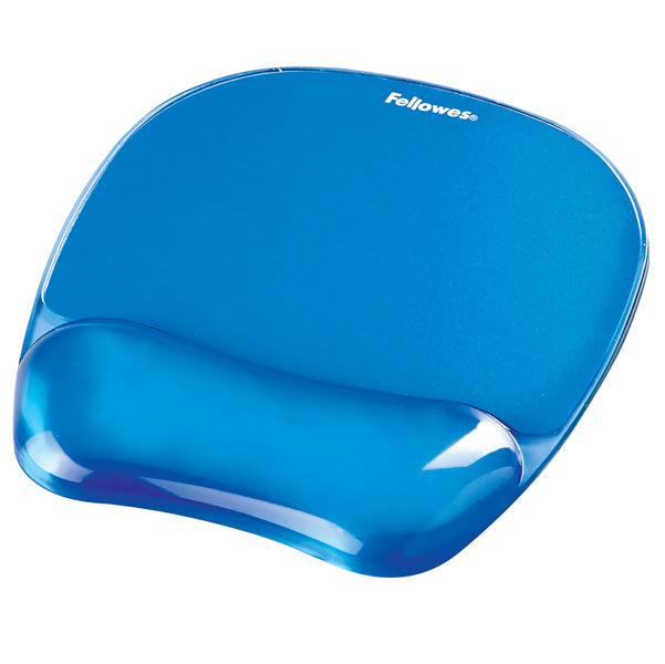 FELLOWES - 9114120 - Mousepad con poggiapolsi in gel - blu trasparente - Fellowes