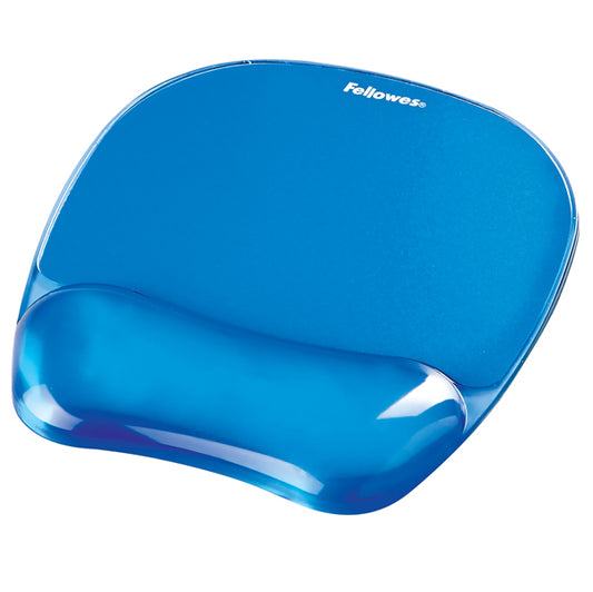 FELLOWES - 9114120 - Mousepad con poggiapolsi in gel - blu trasparente - Fellowes