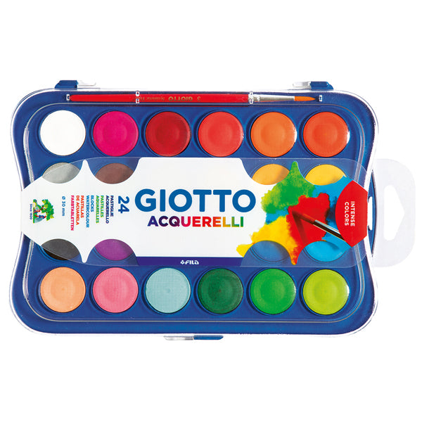 GIOTTO - 352400 - Pastiglie Acquerelli - D 30mm  - colori assortiti - Giotto - astuccio 24 pastiglie