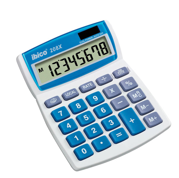 IBICO - IB410062 - Calcolatrice da tavolo 208X - 8 cifre - bianco - Ibico