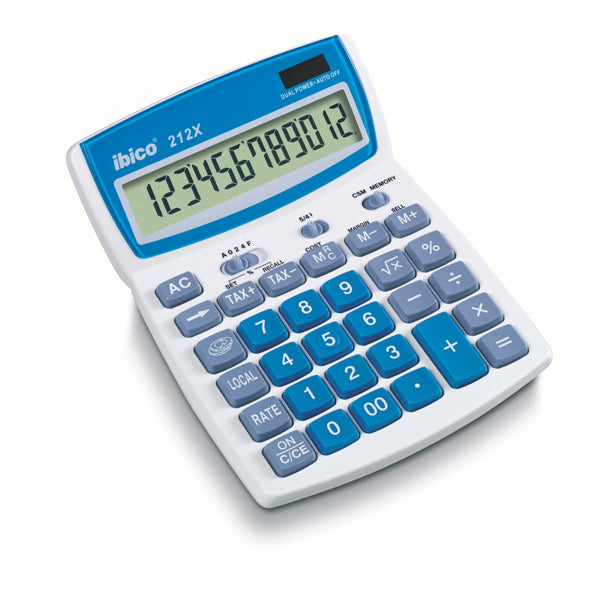 IBICO - IB410086 - Calcolatrice da tavolo 212X - 12 cifre - bianco - Ibico
