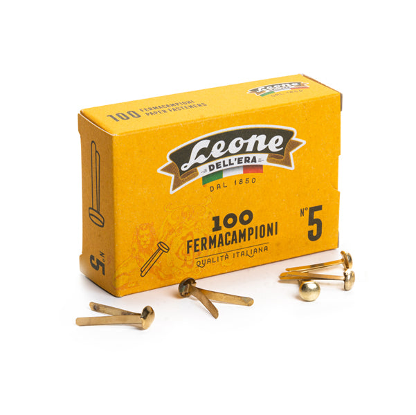 LEONE - FC5 - Fermacampioni ottonati - n. 5 - 2,5 cm - Leone - conf. 100 pezzi