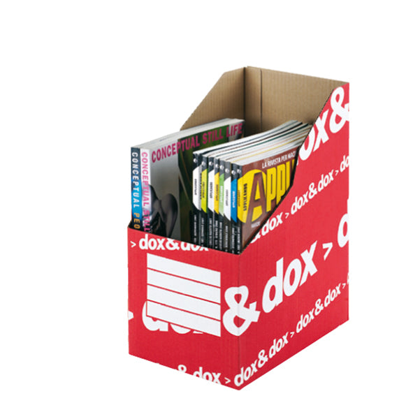 DOX - 1600176 - Portariviste DoxDox - 17 x 35 x 25 cm - bianco-rosso - Rexel Dox