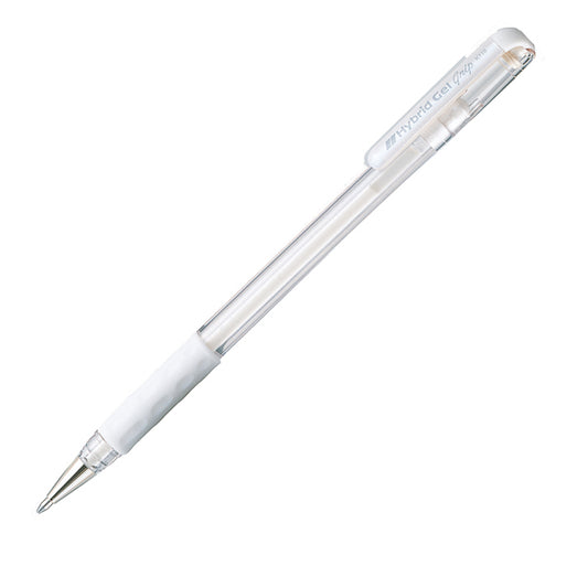PENTEL - K118-LW - Roller Gel Hybrid Grip Luna K118 - punta 0,8mm - bianco  - Pentel