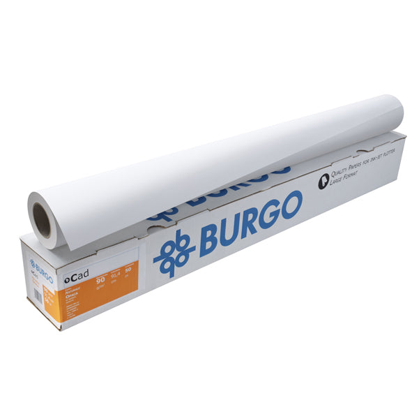 BURGO - 7580007-175 - Carta Cad Eco 80 - 914 mm x 50 mt - 80 gr - opaca - bianco - Burgo