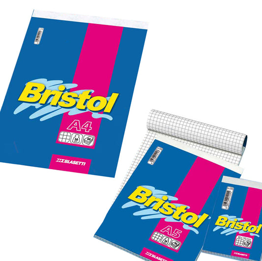 BLASETTI - 1037 - Blocco note Bristol - 5 mm - 210 x 297 mm - 50 gr - 70 fogli - Blasetti