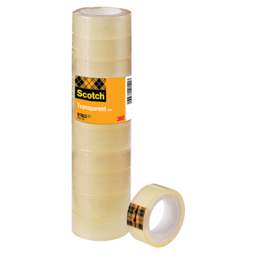 SCOTCH - 7100213207 - Nastro adesivo 508 - 1,5 cm x 10 m - trasparente - Scotch -  torre 10 rotoli