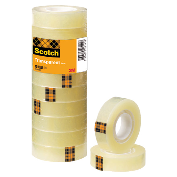 SCOTCH - 7100213206 - Nastro adesivo 508 - 1,5 cm x 33 m - trasparente - Scotch - torre 10 rotoli