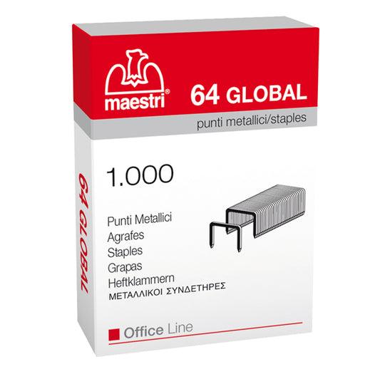 RO-MA - 1001310 - Punti eurostaples 64 Global - 6-4 - Romeo Maestri - scatola da 1000 punti
