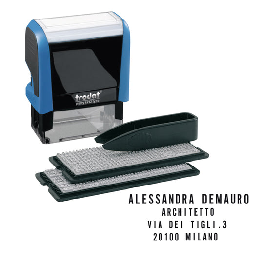 TRODAT - 43146. - Timbro Printy Typo 4.0 autocomponibile - 58x22 mm - 5 righe - Trodat