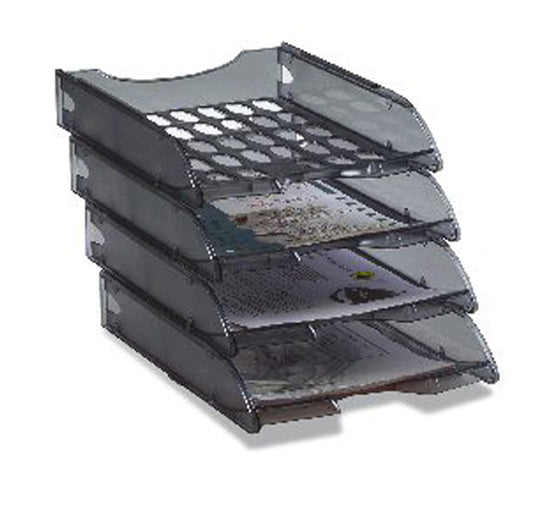 FELLOWES - E040TGF - Vaschetta portacorrispondenza forata E040 - 26 x 34,5 x 6,5 cm - fumE' trasparente - Fellowes