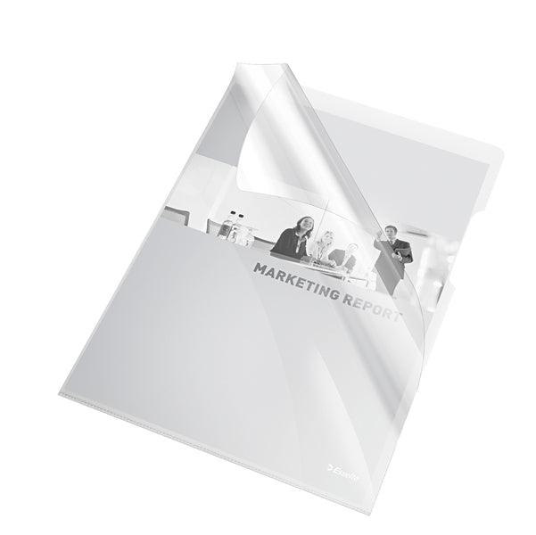ESSELTE - 55430 - Cartelline a L - PVC - liscio - 21x29,7 cm - trasparente - Esselte - conf. 25 pezzi