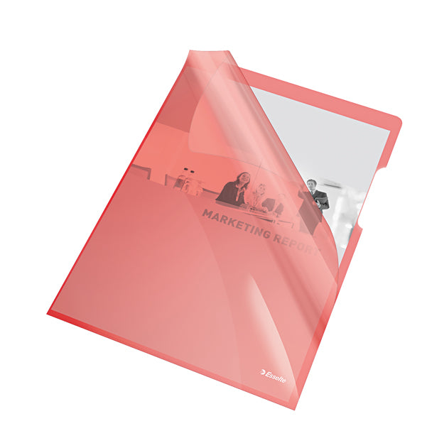 ESSELTE - 55433 - Cartelline a L - PVC - liscio - 21x29,7 cm - rosso cristallo - Esselte - conf. 25 pezzi