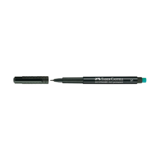 FABER-CASTELL - 152399 - Pennarello Multimark universale permanente con gomma - punta superfine 0,4mm - nero  - Faber Castell
