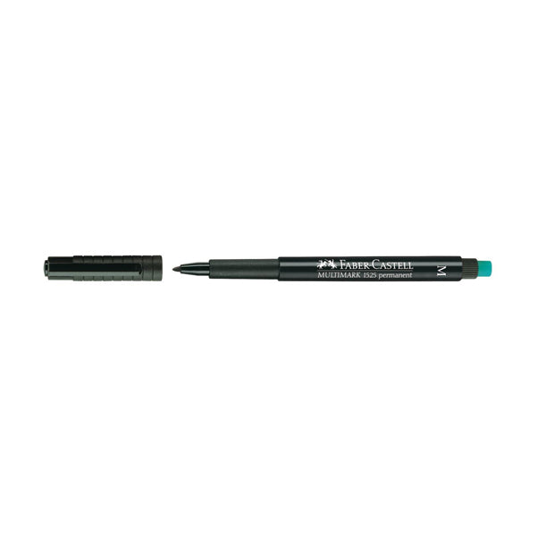 FABER-CASTELL - 152599 - Pennarello Multimark universale permanente con gomma  - punta media 1,0mm - nero - Faber Castell