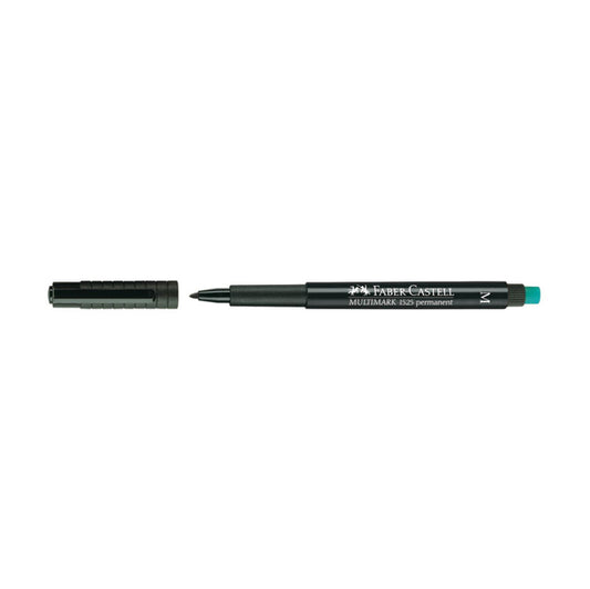 FABER-CASTELL - 152599 - Pennarello Multimark universale permanente con gomma  - punta media 1,0mm - nero - Faber Castell