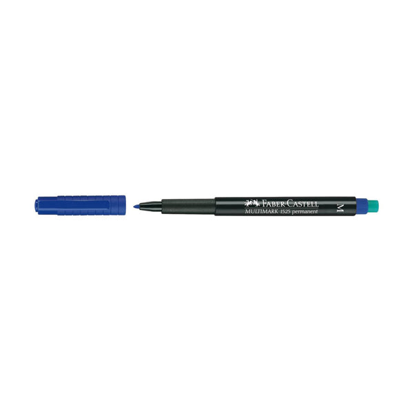 FABER-CASTELL - 152551 - Pennarello Multimark universale permanente con gomma - punta media 1,0mm - blu - Faber Castell